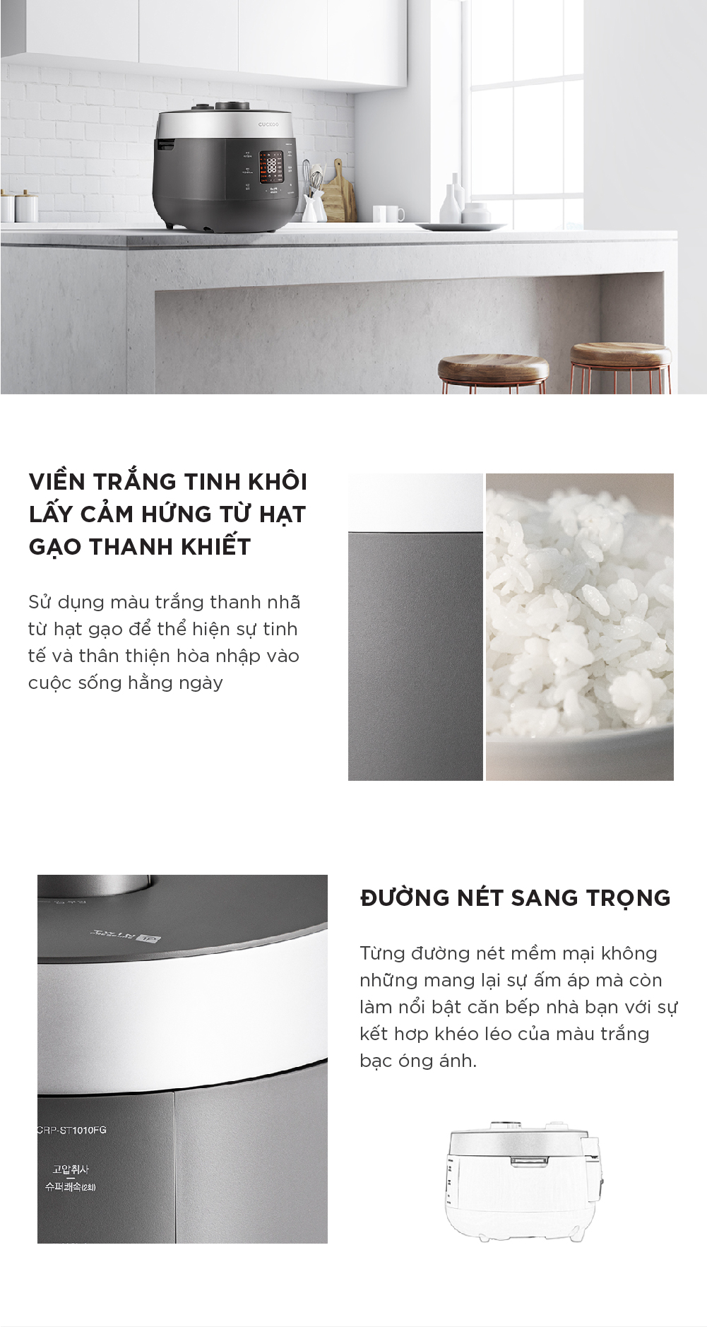 Nồi cơm điện tử áp suất kép Cuckoo CRP-ST1010FG 1.8L 