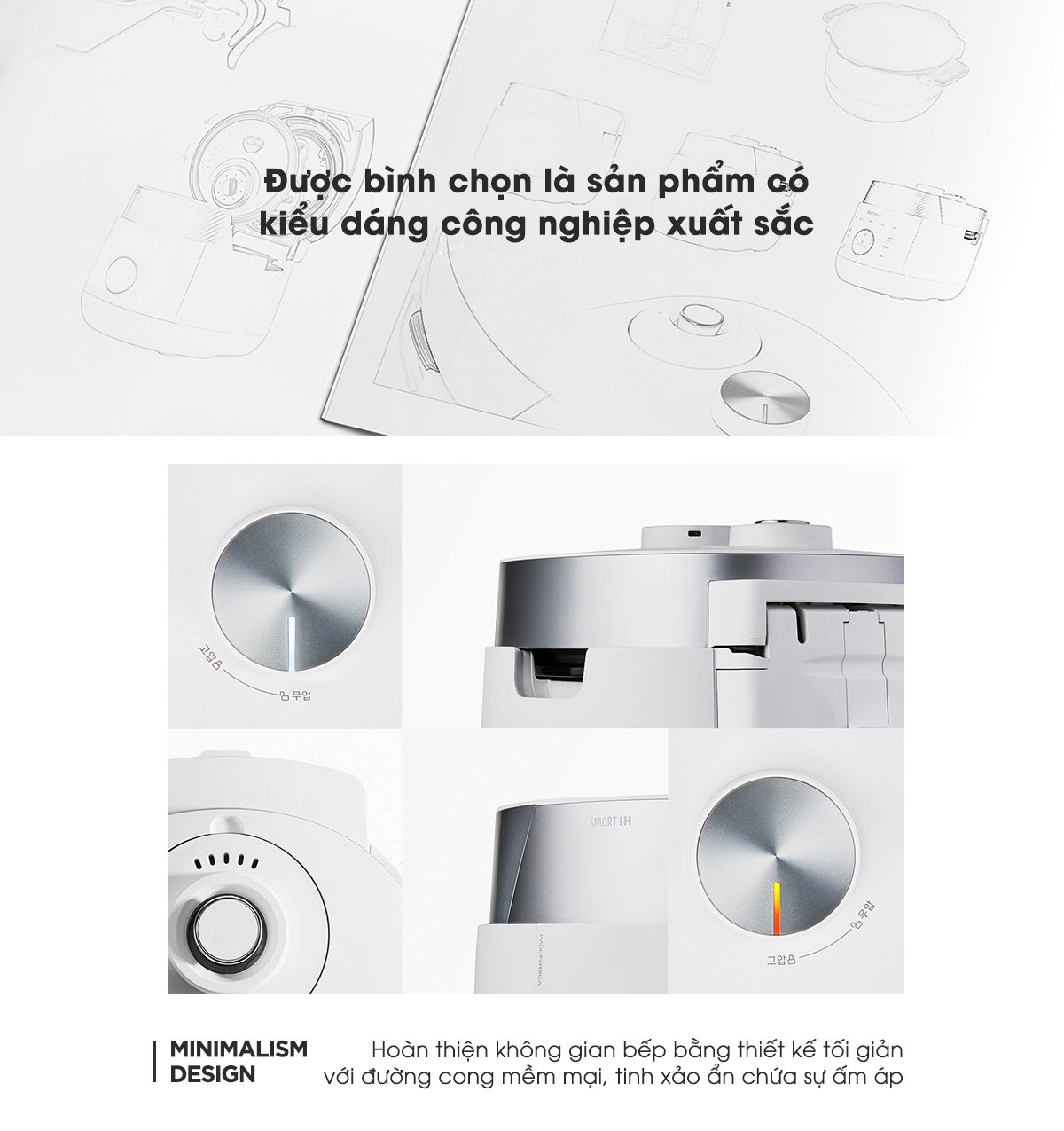Nồi cao tần áp suất kép Cuckoo CRP-LHLR0610FW Nồi cơm điện tách đường